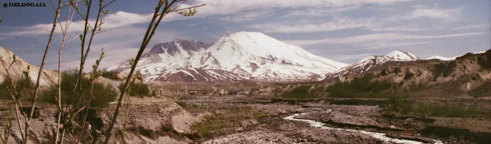 VS, Washington: Zicht op Mt St Helens vanaf Cold River Ridge